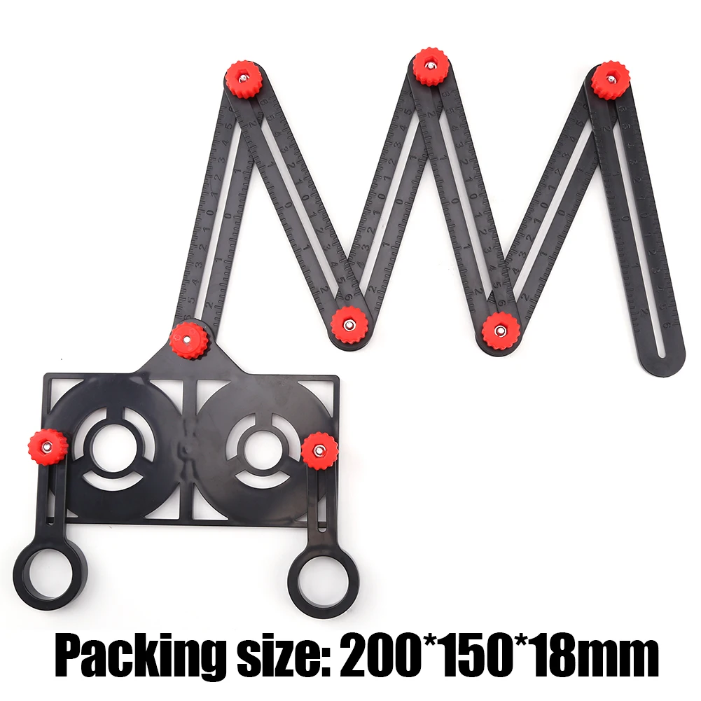 Multi Angle Measuring Ruler for Floor Tile Laying Glass Woodworking Plastic 6-sides Hole Locator Finder Fold Puncher Tools | Инструменты