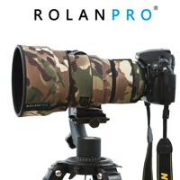 rolanpro lens camouflage coat rain cover for nikon af s 200mm f2g ed vr i and ii generations lens protective sleeve guns
