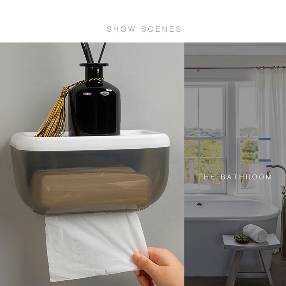 Ванная комната держатель рулона туалетной бумаги настенное крепление Пластик