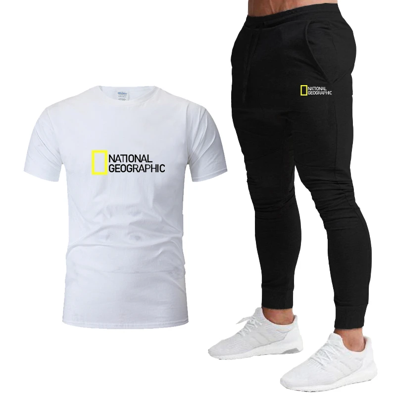 

Men's brand sports set, short sleeve tracksuit, t-shirt, 2 piece set, summer fashion 2021 men sweatshirts