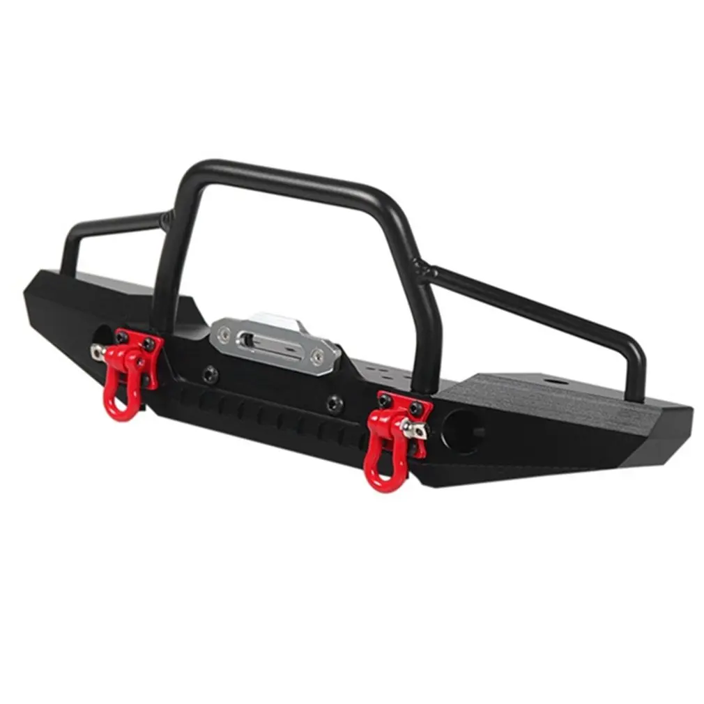 

1:10 Rc Rock Car Metal Front Bumper With 2 Led Light For Axial Scx10 90046 90047 Traxxas Trx-4 Rc Crawler Climbing
