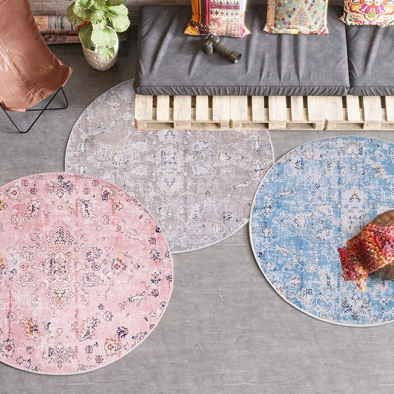 Скандинавский простой марокканский круглый ковер розовая детская комната