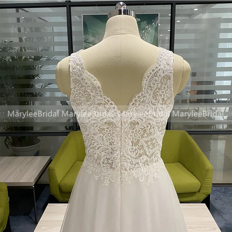 Женское пляжное свадебное платье без рукавов ТРАПЕЦИЕВИДНОЕ белое летнее в