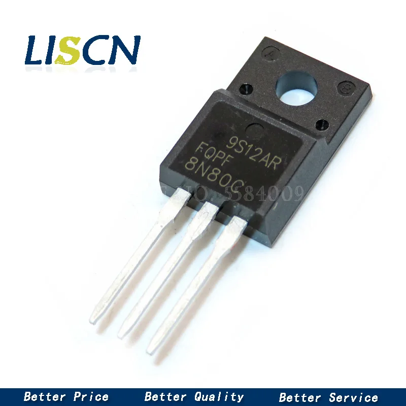 

10 шт. FQPF8N80C 8N80C 8N80 800V 8A ЖК-TO-220F трубка с полевым эффектом ручка новый оригинальный