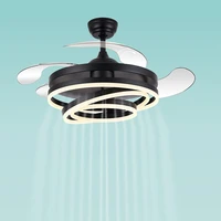 xiuxiu 2021 new modern led black ceiling fans with lights dining room living room kitchen ceiling fan with remote control 220v