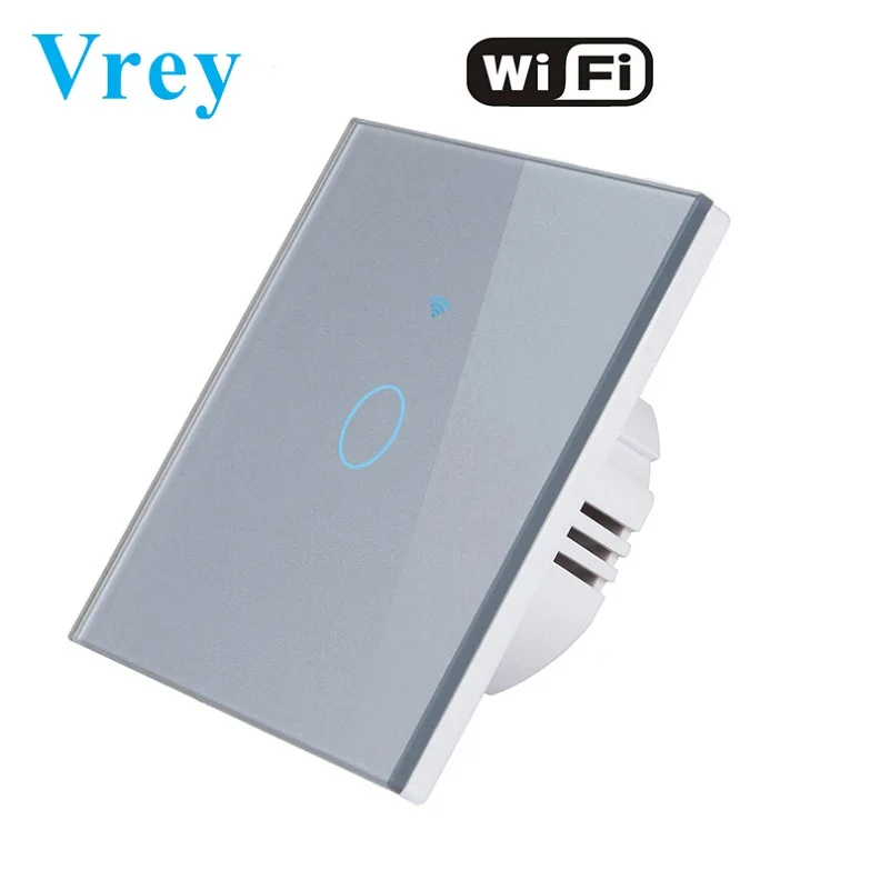 Врей Wi-Fi приложение Smart Touch переключатель, 110 V-240 v настенный светильник Сенсорный экран переключатель, с украшением в виде кристаллов Стекло переключатель Панель и поддерживаемые дистанционное управление