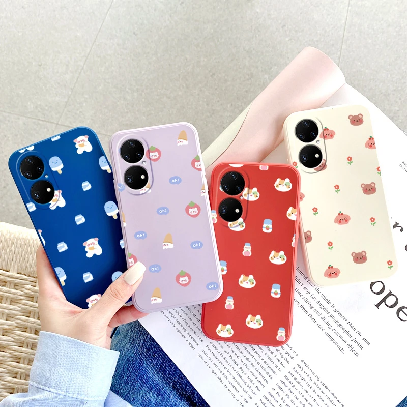 

Creative Candy Color Silicone Case For Huawei P40 P30 Lite P20 Pro P50 Mate 20 30 40 Nova 7 6 SE 8 8i 7i Ultra Thin Phone Cover