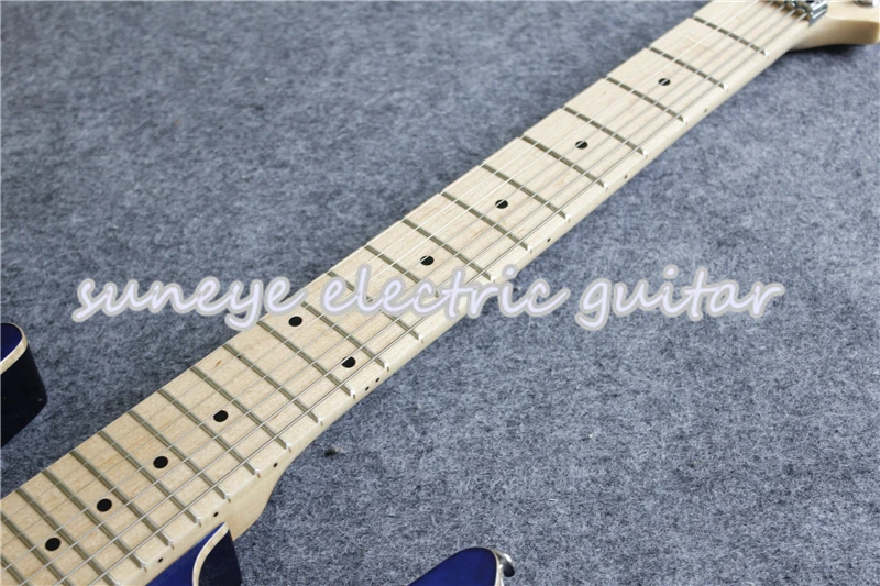 

New Arrival Lefty Electric Guitar 7 Strings Blue Quilted Finish Guitars Electrica Maple Fingerboard Guitar Neck DIY Guitar Kit