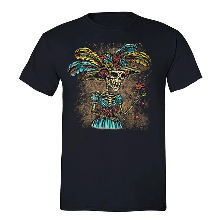 Мужская футболка с сахарным черепом из мультфильма La Catrina Dead Dia De Los Muertos
