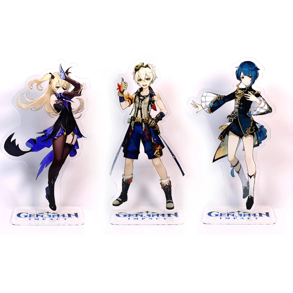 

Genshin Impact characters Fischl Bennett XingQiu acrylic standee figurines desk decoration cake topper anime