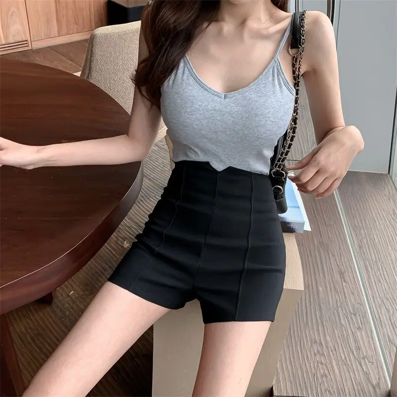 

Large women's fat mm shorts women's 2020 summer high waist slim A-line wide legged pants elastic casual hot pants