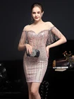 Женское вечернее платье с открытыми плечами YIDINGZS, облегающее платье с блестками и открытой спиной, новинка 2021