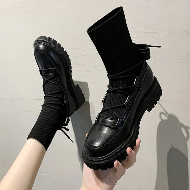 

Женские ботильоны на шнуровке, белые полусапожки с круглым носком, прорезиненные полусапожки в стиле «Лолита», с перекрестной шнуровкой, 2022