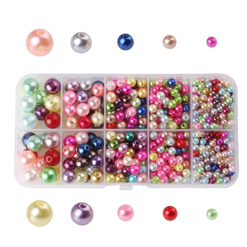 

Colorful Round Pearl Beads for Jewellery Making Imitation Loose Pearl Beads for Necklace Jewelry Making DIY Crafting