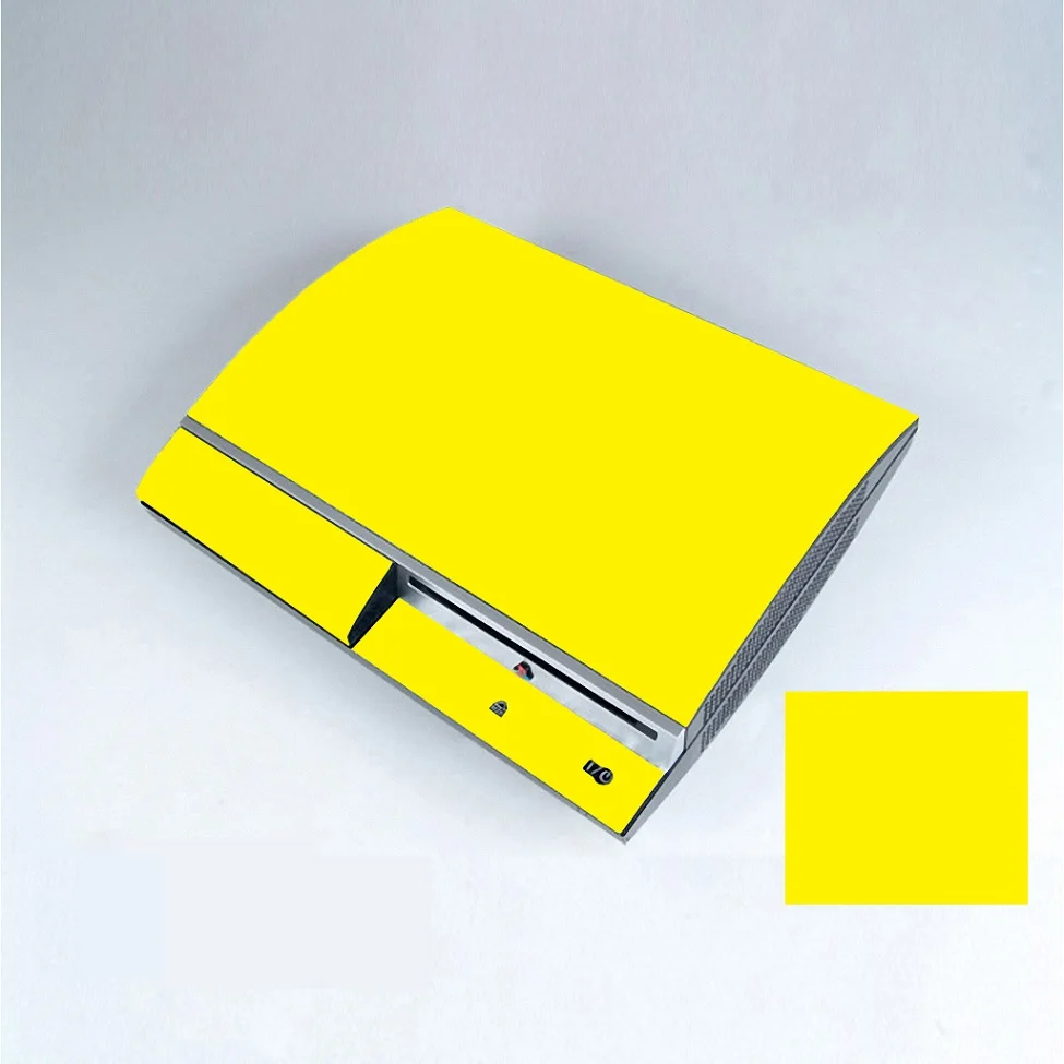 PS3-Yellow Десять чистый сплошной цвет виниловая кожа Наклейка протектор для sony PS3 fat playstation 3 Скины Наклейка s - Цвет: PS3-Yellow