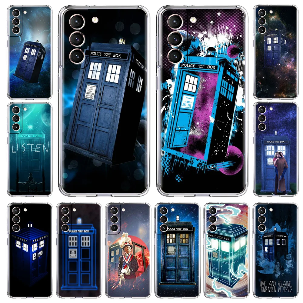 

Tardis Box Doctor Who Cover for Samsung Galaxy S20 FE S21 Ultra S10 S10E Note 10 20 Lite Plus Transparent Soft Phone Case