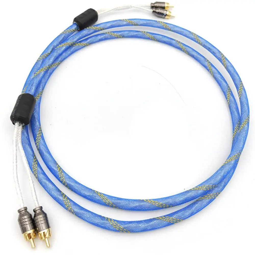 Посеребренный кабель RCA с двумя фильтрами аудио/видео сигнала позолоченным