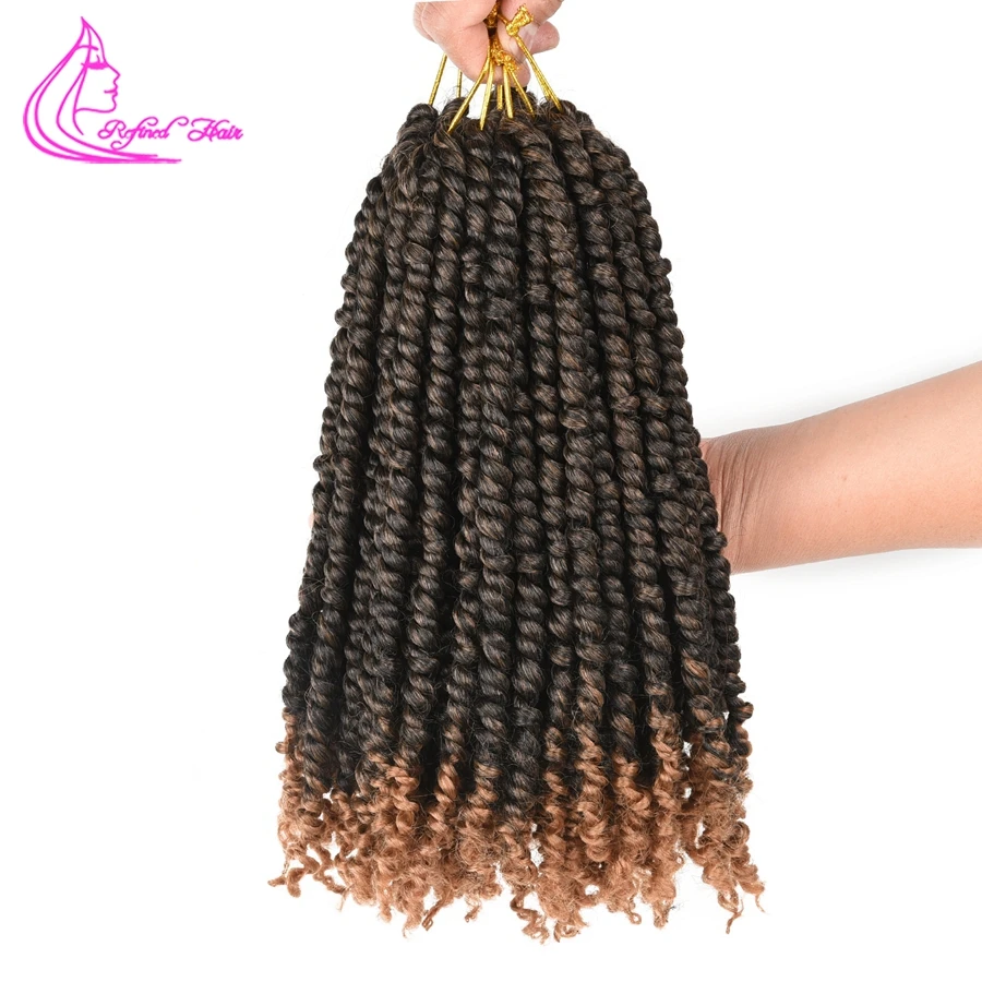 Предварительно скрученные волосы для вязания крючком 12 дюймов косички ручной