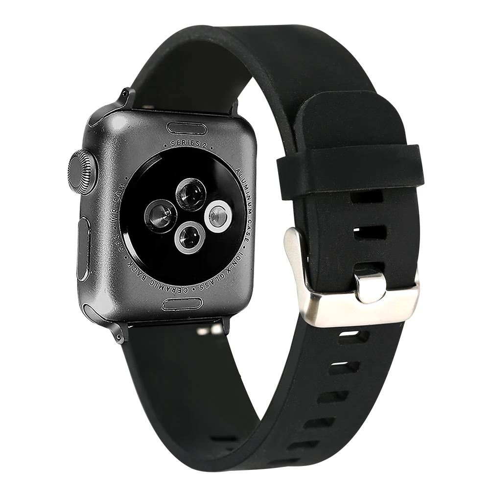 Черный ремешок Apple Watch серии 1/2/3/4 42 мм 38 версия в ремешки повседневные Черные