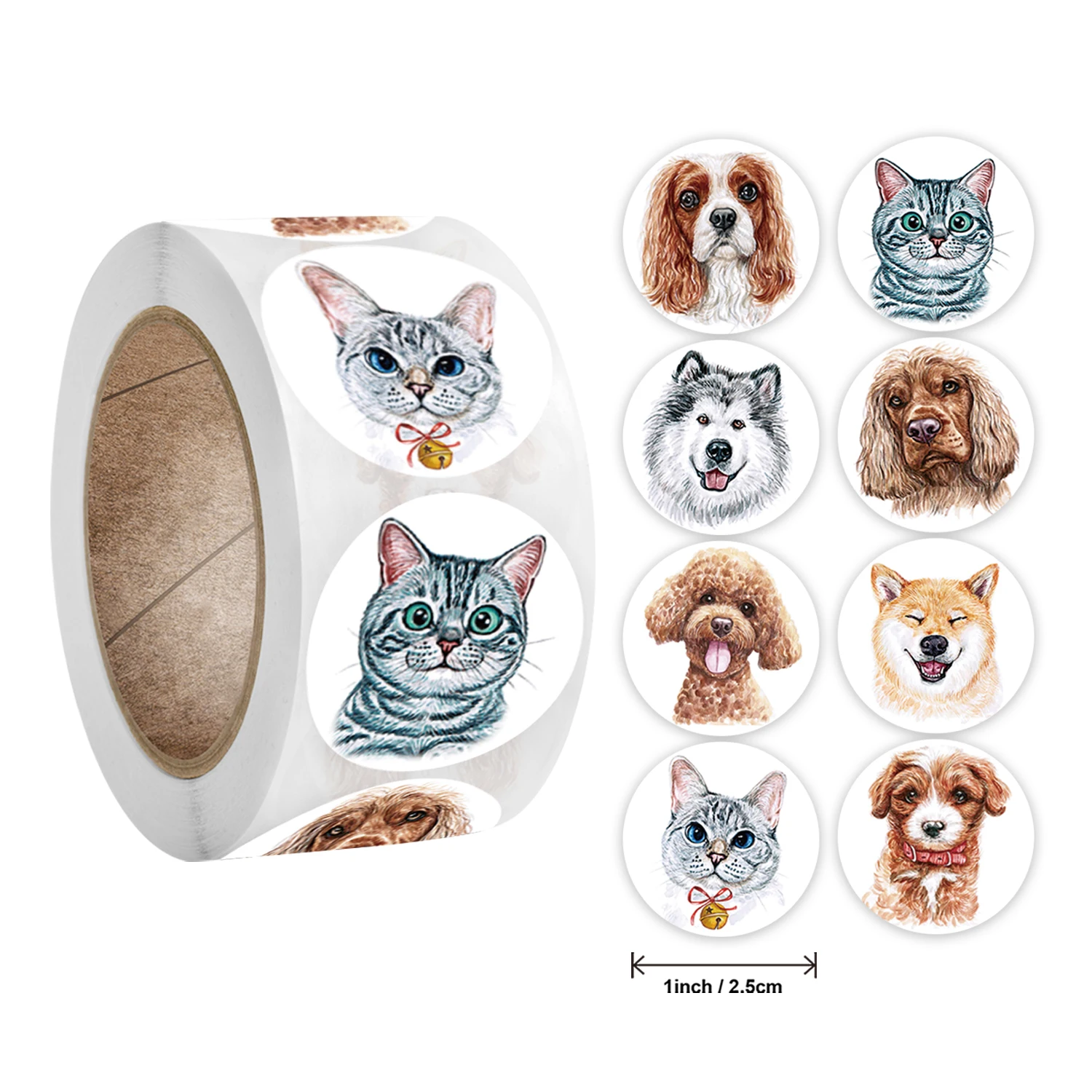 

500 pcs/roll Teacher Reward Sticker Fun Motivation Cat Dog Stickerfor School Teacher Student Stationery Stickers Kids