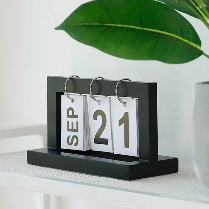 Деревянный Флип-календарь в скандинавском стиле настольное украшение для офиса