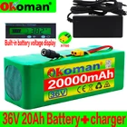 Аккумулятор для электровелосипеда 36 в 20 Ач, батарея для электровелосипеда 20 А, аккумулятор 36 В с аккумулятором для электровелосипеда, штепсельная вилка XT60 с индикатором емкости и зарядным устройством