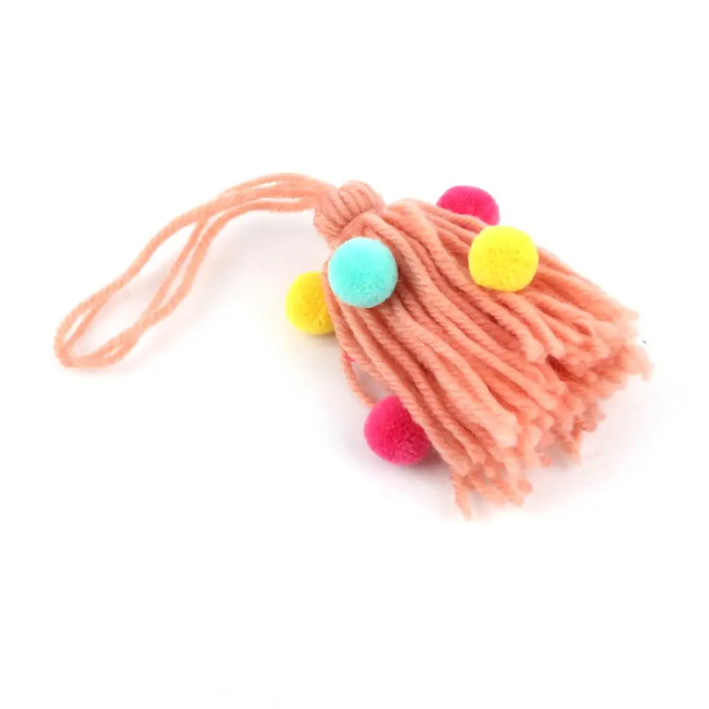 1 шт Новое поступление Стрижка волос мяч брелок Бохо шерстяная кисточка ручная