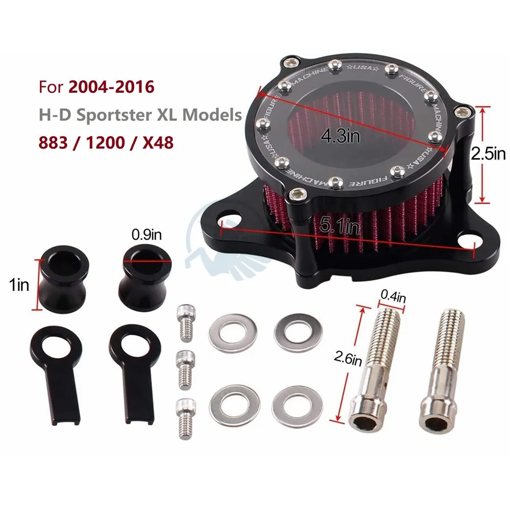 Система впуска алюминиевой лампы для Harley Sportster XL Iron 883 1200 48 X48 2004-2016 XL883 XL1200 XL883N |