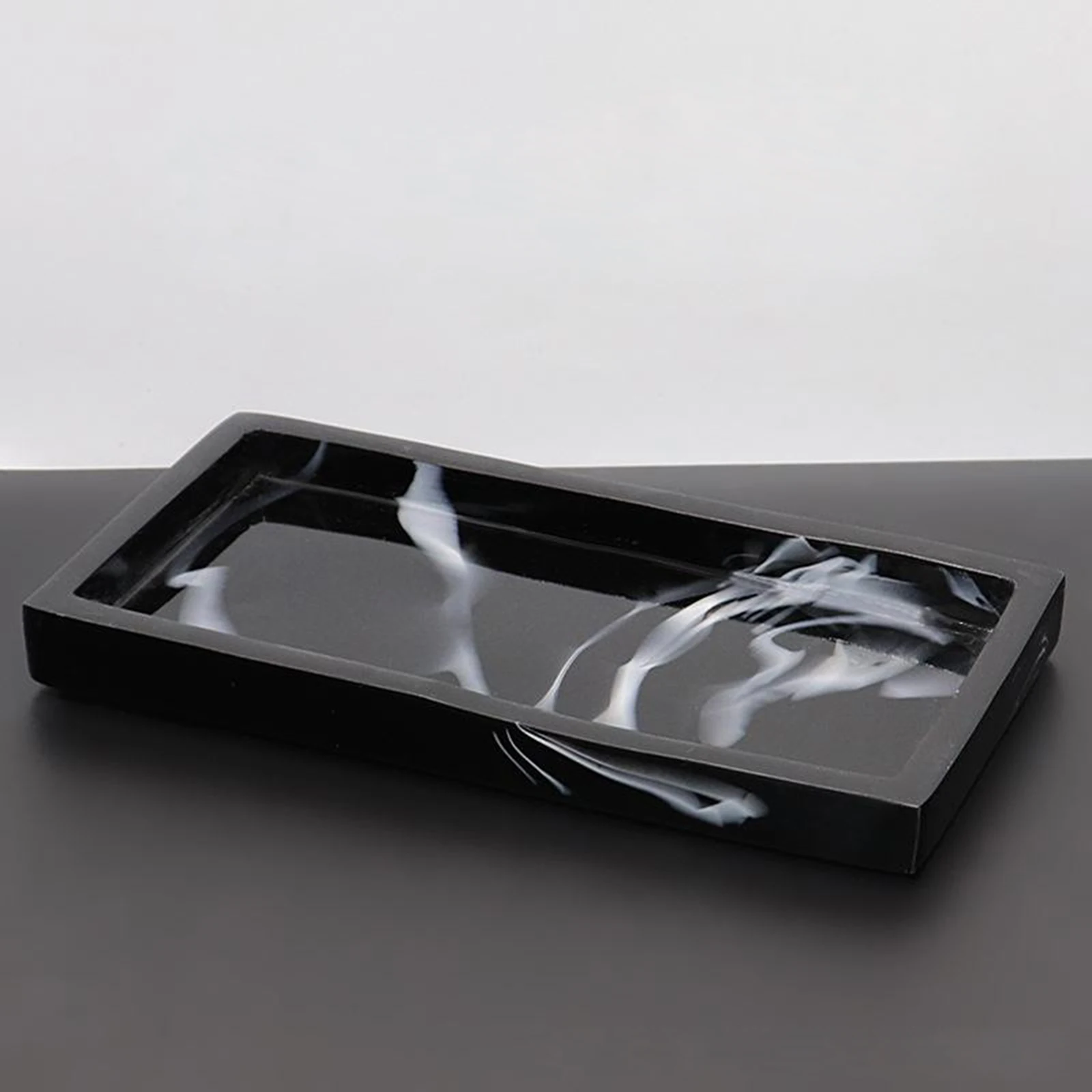 

Bathroom Tank Tray Resin Bathtub Serving Tray Plate Dresser Countertop Dispenser Rectangular for Candles Soap Cosmetic Towel