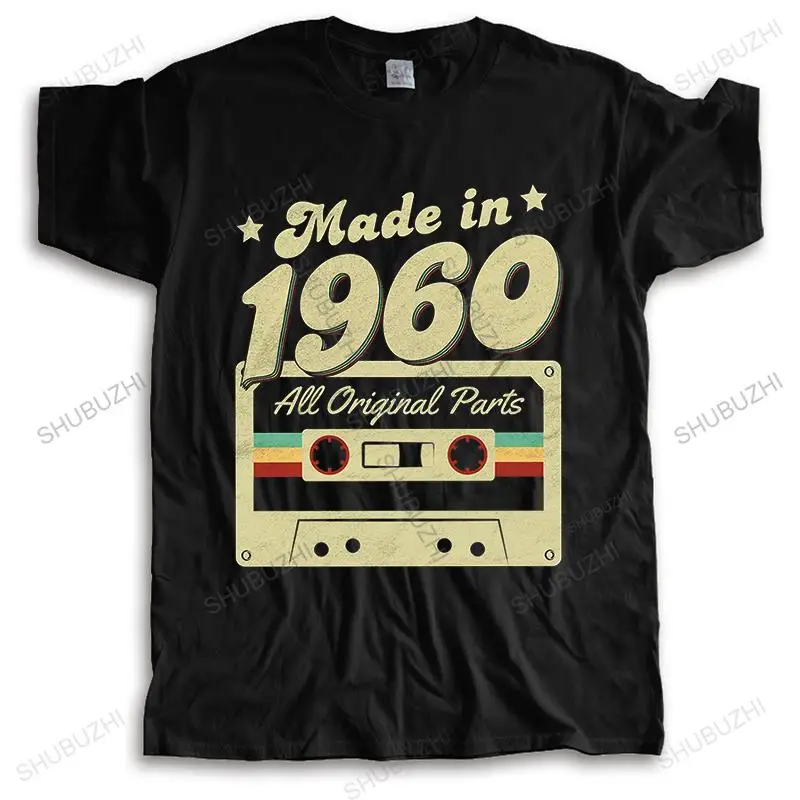 

Retro Made In 1960 T Shirt Men Short Sleeve All original parts 60th Birthday Gift Tee Fashion man summer funny cotton teeshirt