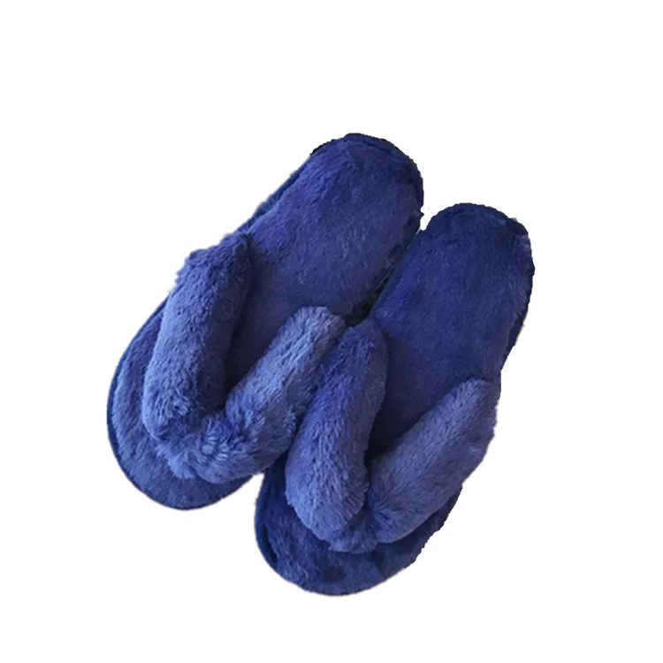 

Winter Fashion Women Home Slippers Faux Fur Warm Shoes Woman Slip on Flats Female Fur Flip Flops Shoes Pink Plus Size 36-41