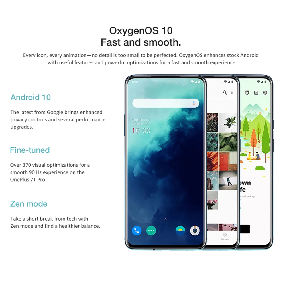 OnePlus 7T Pro 4G мобильный телефон 6 67 'Snapdragon 855 Plus Восьмиядерный Ninghtscape 3120x1440 ips 8 Гб ram 256
