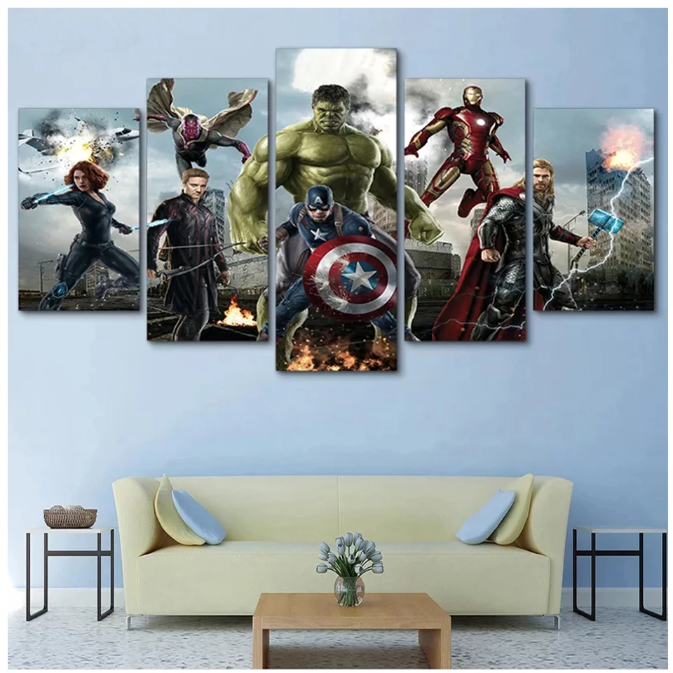 5 панелей фотообои супергерой Marvel капитан набор из предметов полная
