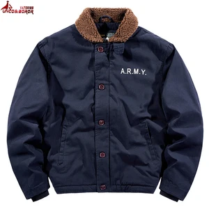 Куртка-бомбер мужская с флисовой подкладкой, уличная одежда пилота ВВС, теплый хлопковый Тактический Пилот пилота, зимняя одежда