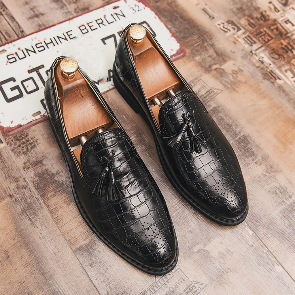 Туфли мужские для танцев туфли на квадратном каблуке без застежки заостренный