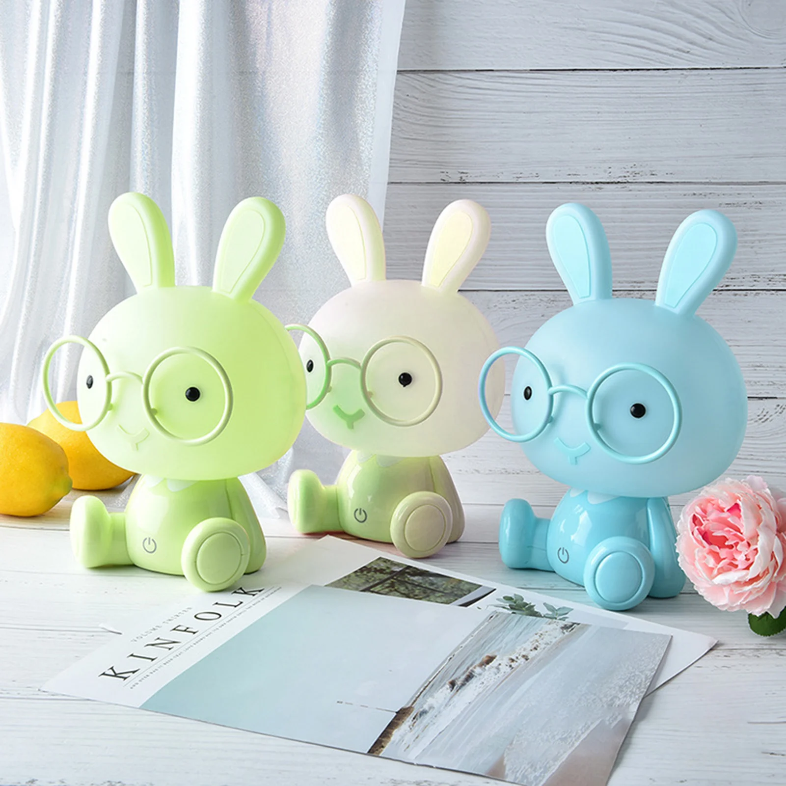 

New Cute Rabbit LED Eye Protection Lamp Children Bedroom Night Light USB Cute Rabbit Eye Protection Lamp For Children's Bedroom