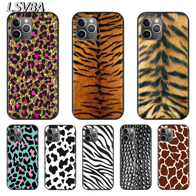 

Sexy cute animal stripes For Apple iPhone 12 11 XS Pro Max Mini XR X 8 7 6 6S Plus 5 SE 2020 Black soft TUP Cover Phone Case