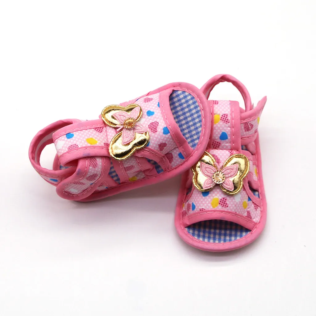 Летняя обувь для новорожденных нескользящая Нескользящая хлопковая на застежке