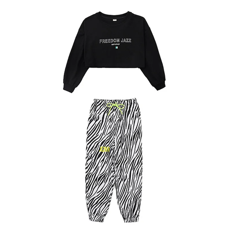 Детская одежда в стиле хип-хоп свитшот укороченный топ с длинным рукавом уличная