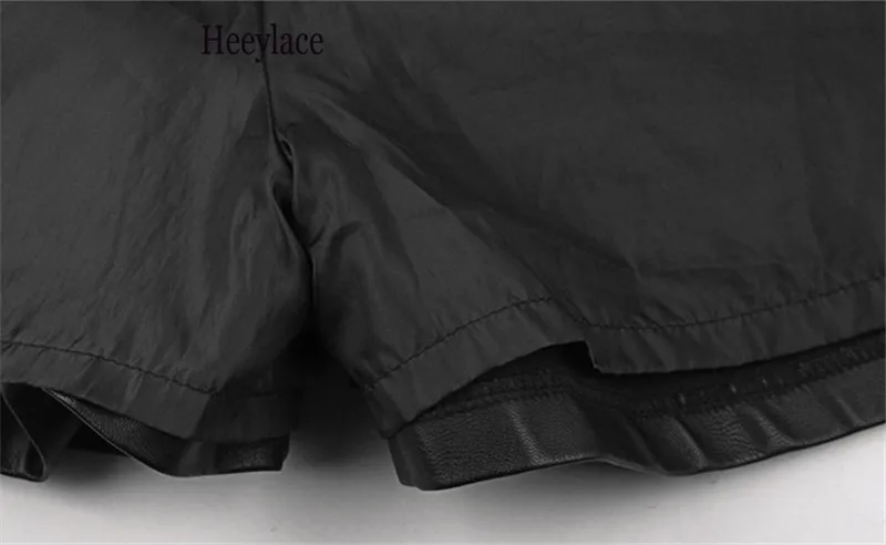 

2020 New PU Leather Shorts Female Autumn Winter Plus Size Wide Leg Shorts Women Pleated A Line Casual Shorts Skirts