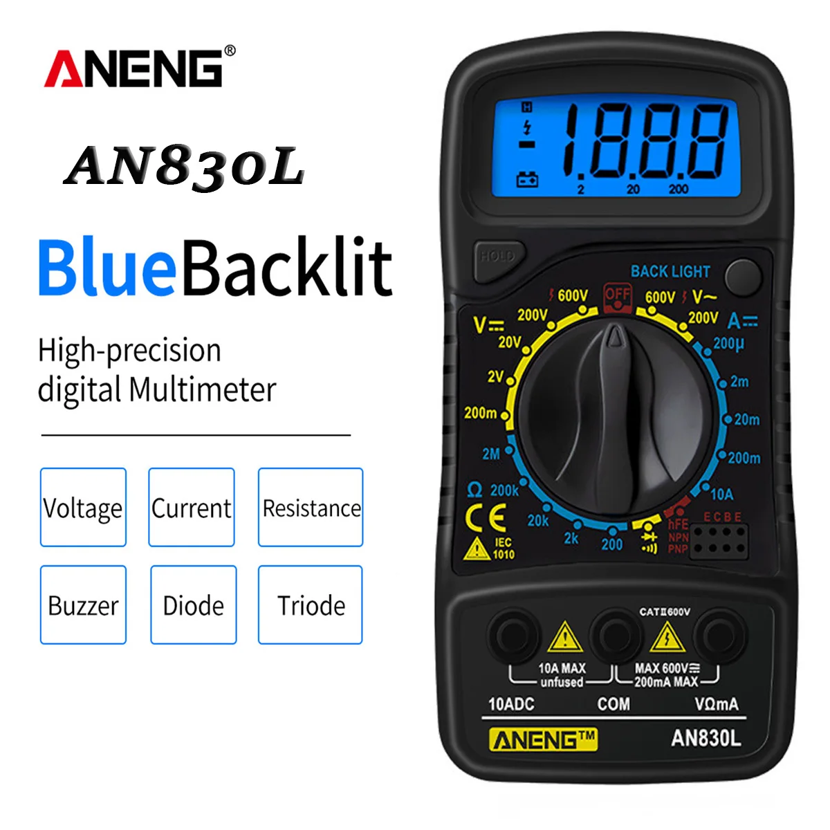 Цифровой мультиметр A830L XL830L Esr/Lcr тестеры Автомобильный Электрический Dmm