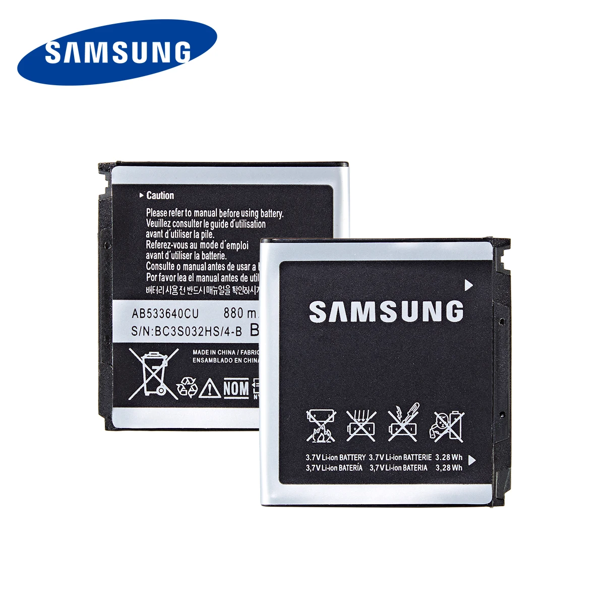 Оригинальный аккумулятор SAMSUNG AB533640CU AB533640CK/CE 880 мАч для Samsung S3600C GT S3600i S6888 S3710 S3930C S3601