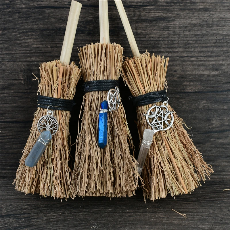 Веник для удаления пыли Викка кельтская пентаграмма мини-ведьминский веник