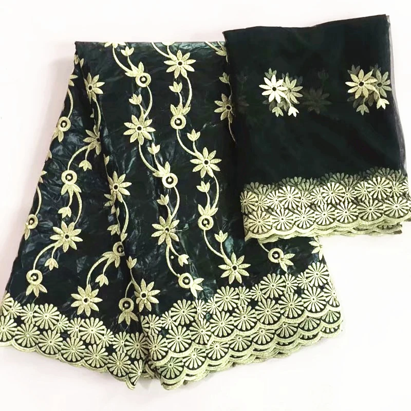 

wholesale price african fabric african tissu bazin riche getzner with stones brode getzner with 2yards french net lace for party
