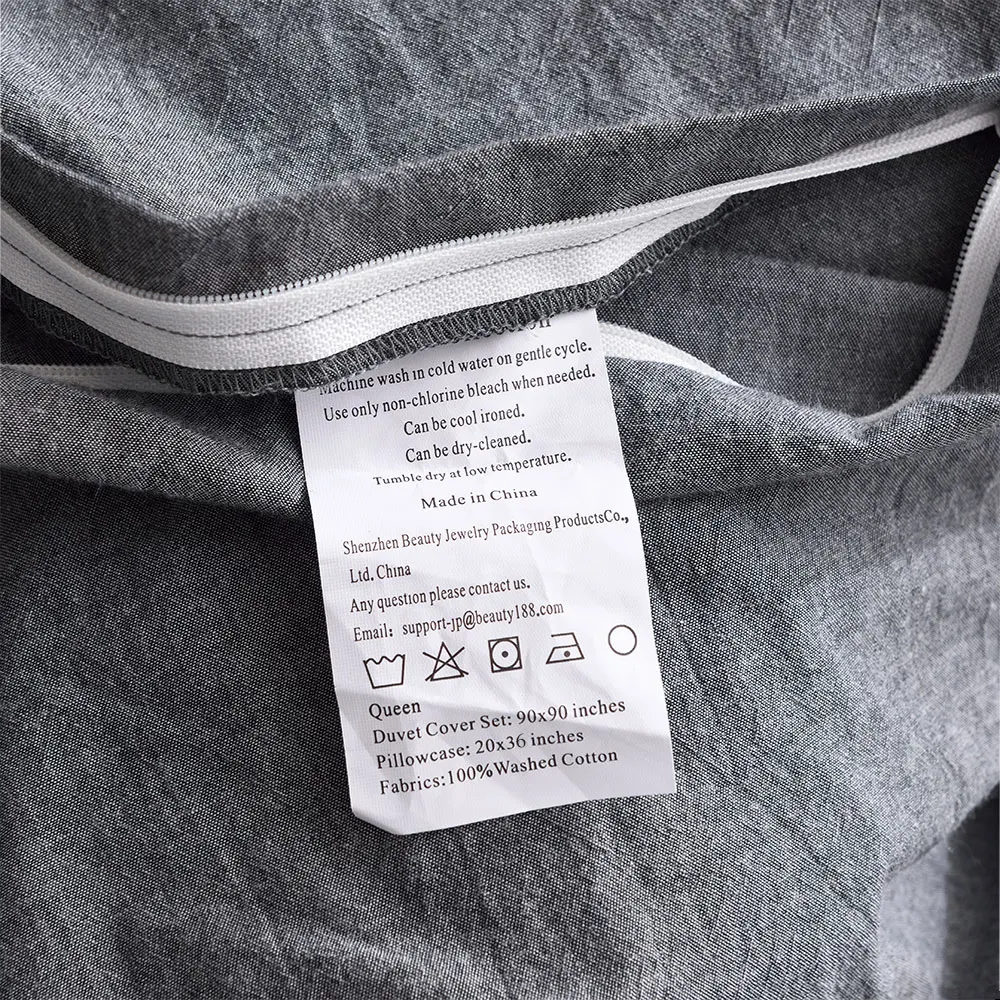 

High-End Soft Gray Duvet Covers Set Queen King Size 100% Cotton Comforter Cover Set Luxury Duvet Cover