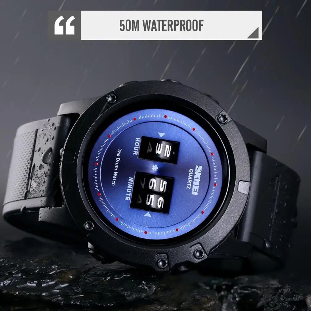 Часы наручные SKMEI Мужские кварцевые креативные повседневные водонепроницаемые