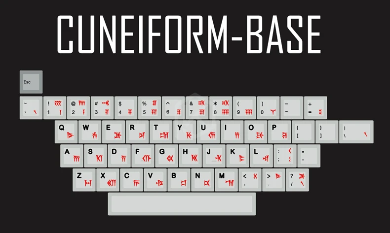 Cuneiform Base x1 Kpreпаблик 139 древний Вавилон cuneiform язык шрифт Вишневый профиль краситель Sub Keycap PBT для gh60 xd60 xd84 cospad tada68 87 104 - Цвет: Cuneiform Base x1
