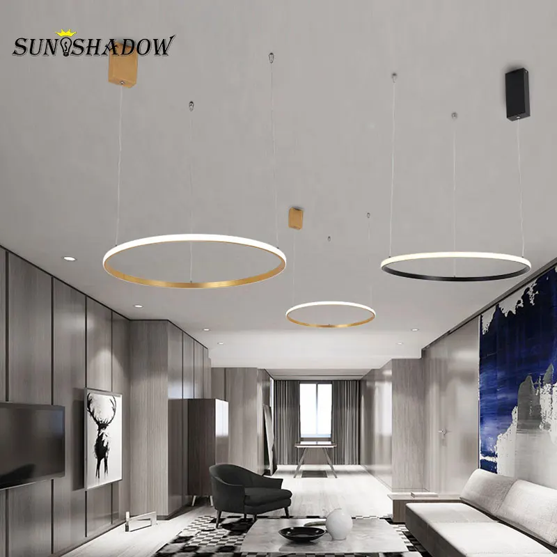 Gold&ampBlack Led Pendant Light Indoor Lighting Modern Ceiling Lamp For Living room Dining Kitchen Bedroom HangingLamp | Освещение