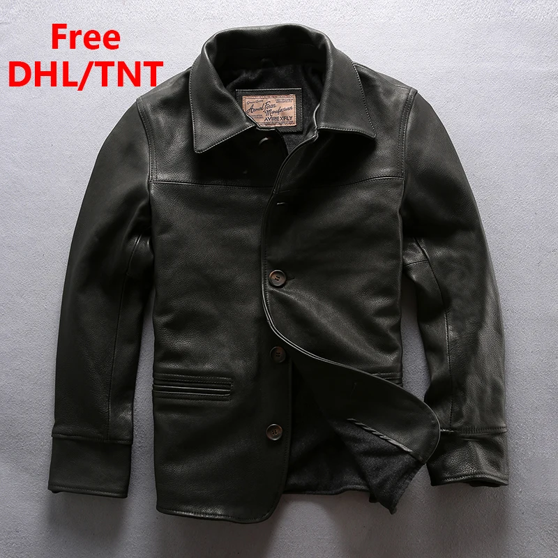 

Мужская сумка из натуральной кожи, куртка с уплотненным мягким слоем куртка из бычьей кожи, одежда на каждый день, детская Черная курточка в...