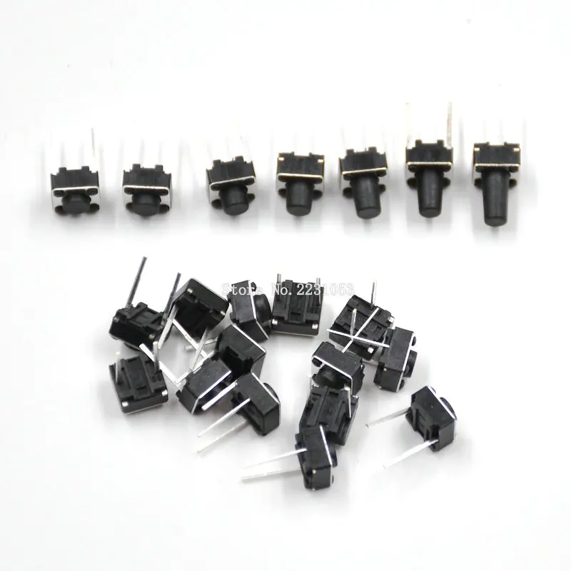 100 шт. Средний 2pin 6x6x4.3/5/6/7/8/9/10 мм переключатель тактильные кнопочные переключатели